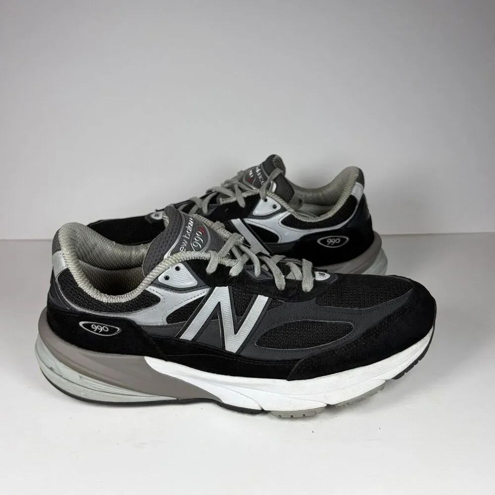 New Balance 990v6 Made in USA Mens Black Grey Running Shoes M990BK6 Size 12